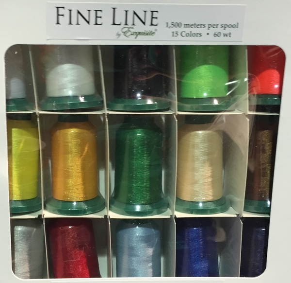 DIME Exquisite FL1500 Fine Line Embroidery Thread Kit 60wt Poly 15 Colors x  1640Yds - New Low Price! at