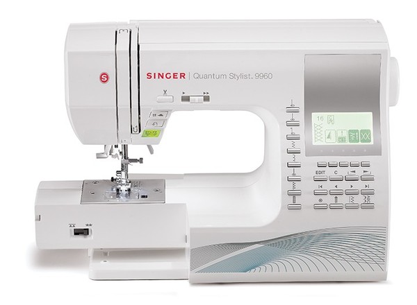 Singer 9960 600-Stitch Quantum Stylist Sewing Machine, Ext Table, 13 BHs,  Fonts, Threader & Trimmer, 25 Needle Positions, Drop Feed, $350 Accessories*